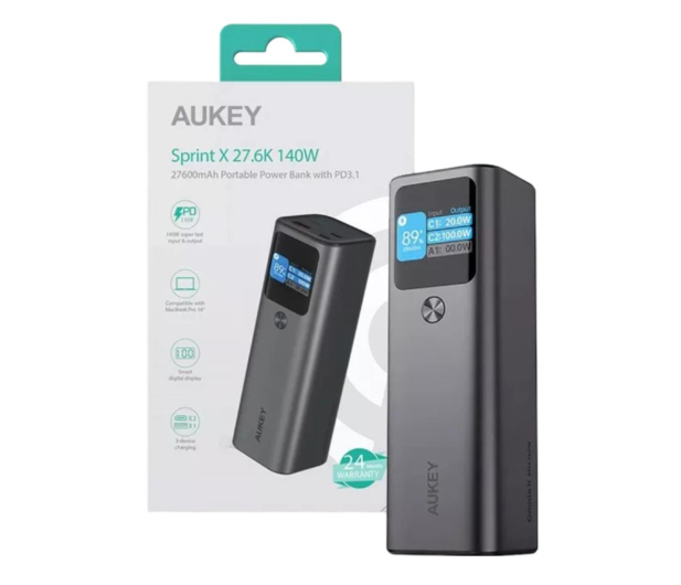 Aukey Powerbank 27600Mah 140W - 2xUSB-C, USB-A - 1296099 - zdjęcie 2